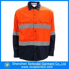 China Kleidungsstück Fabrik High Vis Reflektierende Arbeit Sicherheit Hemd für Männer